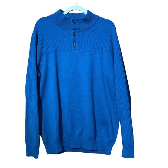 Duluth Trading Co. Merino Wool Blend Pullover Blue Sweater Men's Size Large - Picture 1 of 14